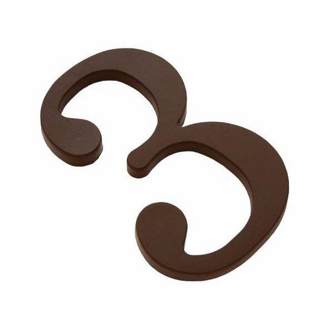 Cyfra 3 plastikowa brązowa 180 mm