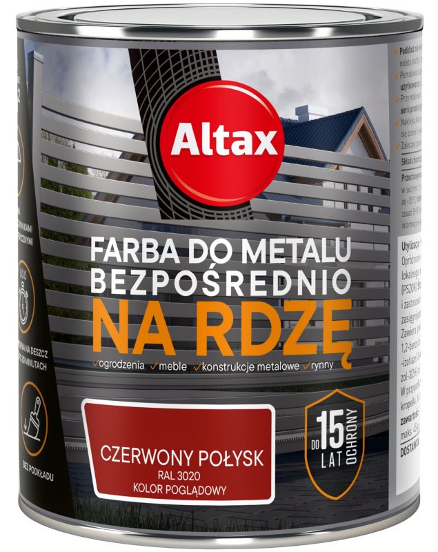 Farba antykorozyjna Altax czerwony połysk 0,75 l