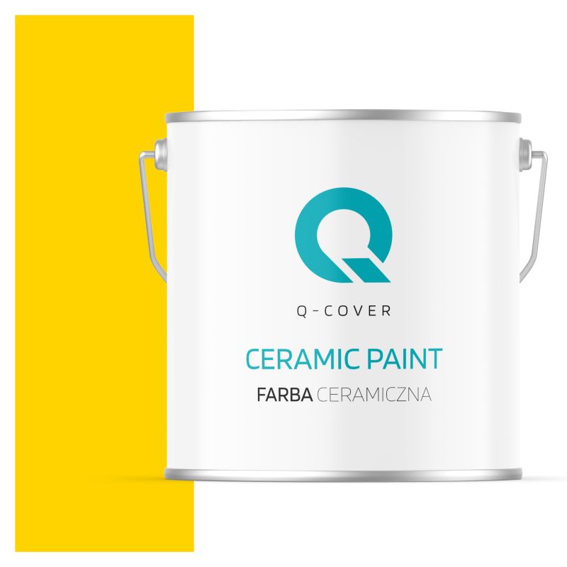 Farba Ceramiczna Do Ścian i Sufitów Q-Cover Intensywny żółty H6967 Głęboki Mat 5L