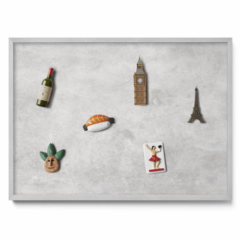 Tablica na notatki Tulup 70x50 cm Tekstura betonowej ściany w srebrnej ramie 1 szt.