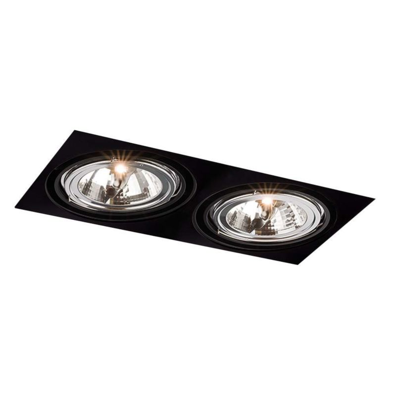 Oprawa sufitowa wpuszczana Shilo Komoro czarna ruchoma 2 x GU10 x 18W IP20 wym: 10,2 x 30,2 x 15,7 cm prostokątna - 1 szt.