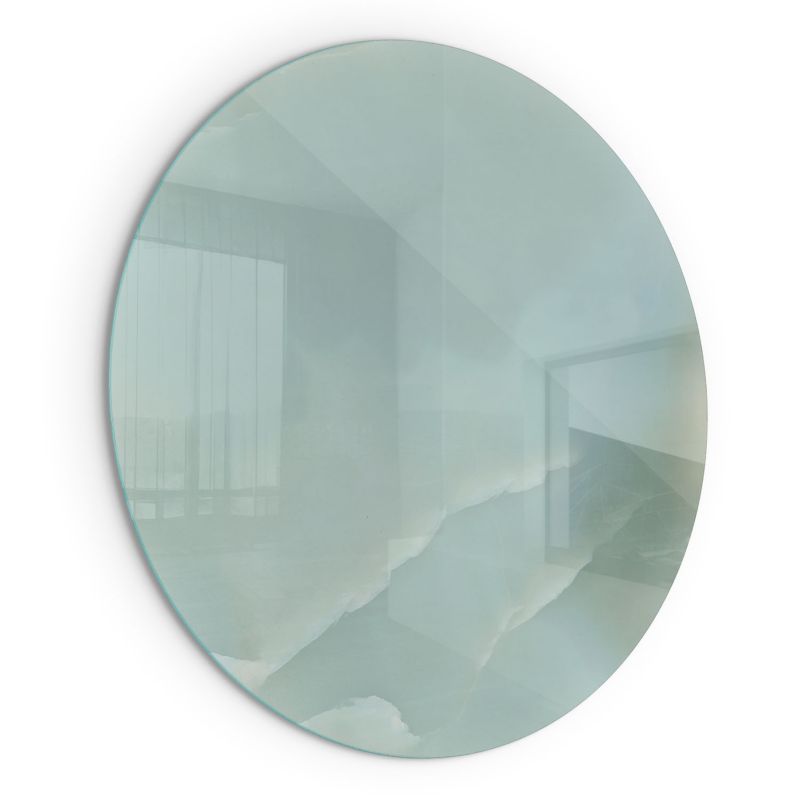 Szkło Hartowane pod Kominek/Piec Wallfluent fi100 cm Szyba Ochronna Okrągła Delikatny marmurowy wzór 1 szt.