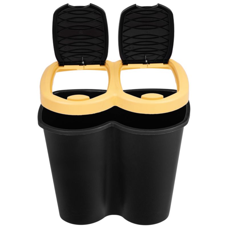 Kosz KADAX na śmieci podwójny Aumoy jasny żółty 40L 1 szt.