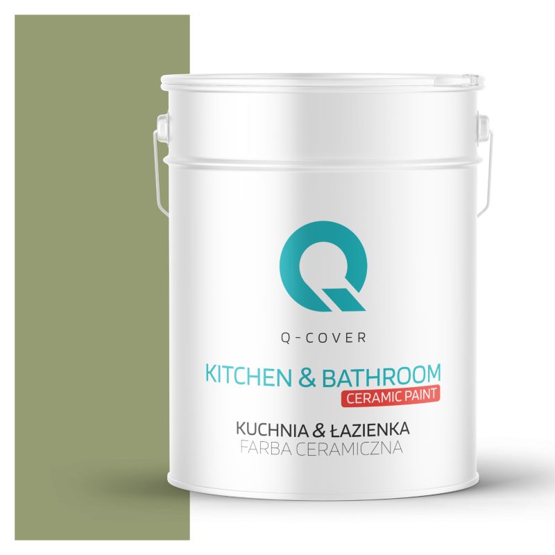 Farba Ceramiczna Kuchnia & Łazienka Q-Cover Zgniła zieleń ciemny H2231 Głęboki Mat 10L
