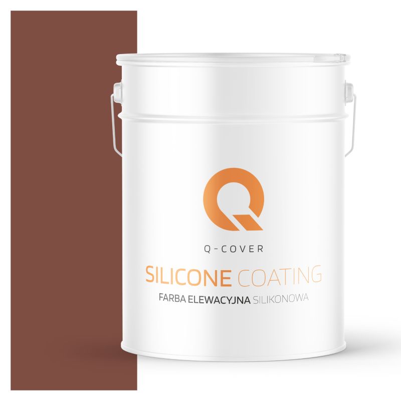 Farba Elewacyjna Silikonowa Fasadowa Q-Cover Brązowy ciemny F326 10L