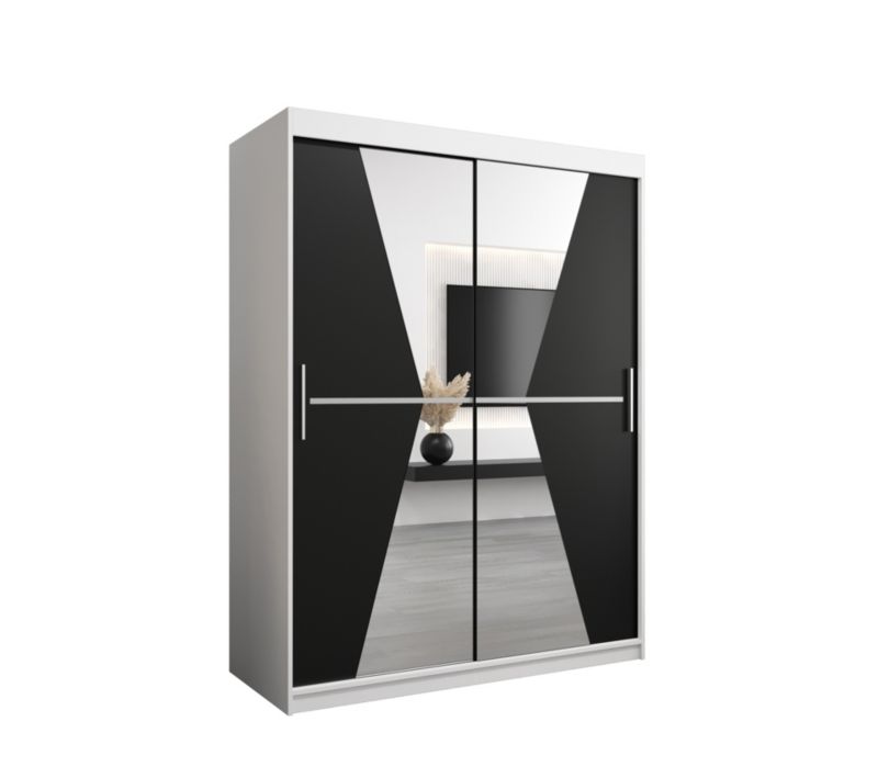 Szafa przesuwna Garderoba Abiks MAROKO 150 biały/czarny 1 szt.