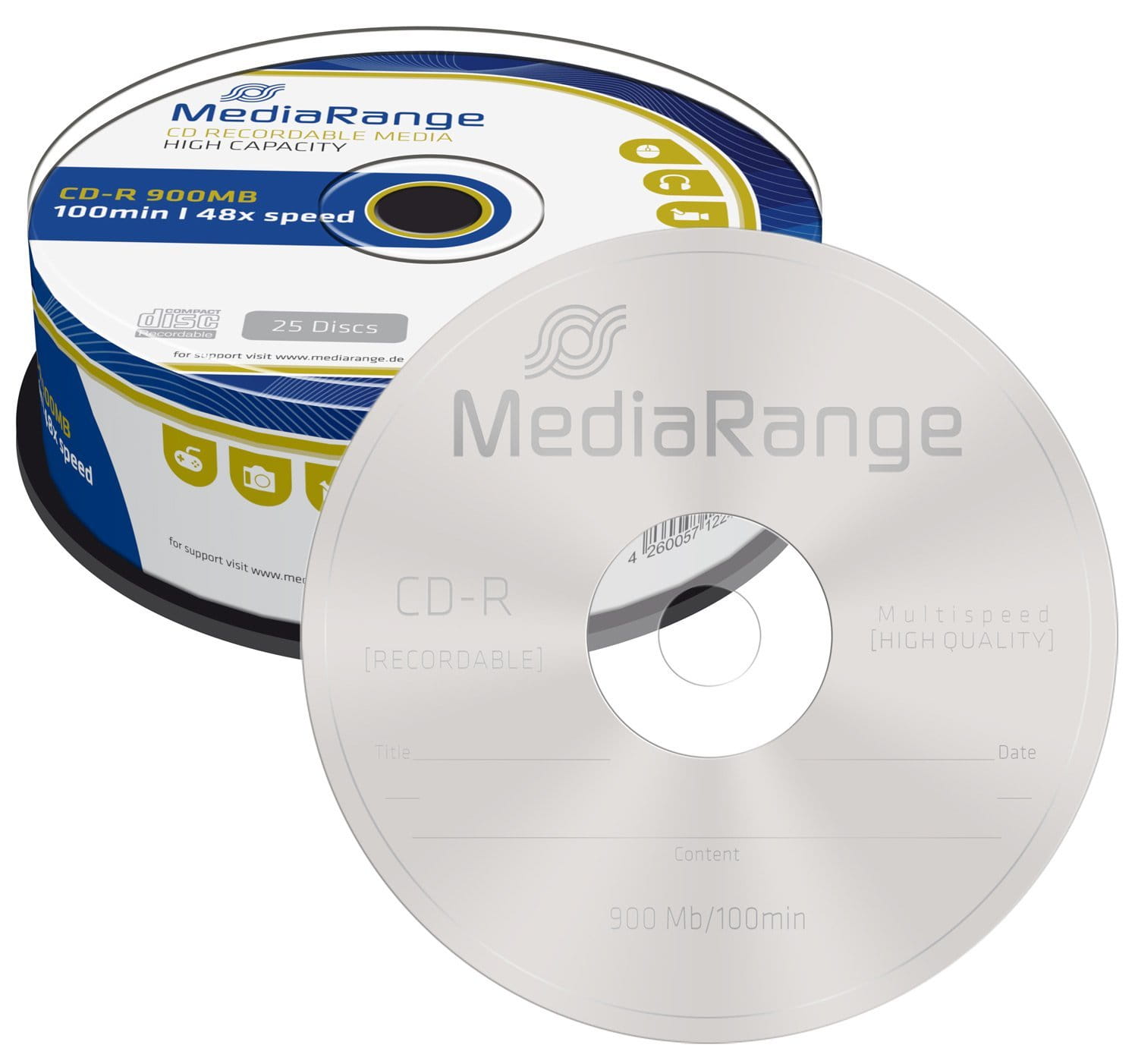 MEDIARANGE CD-R x48 900MB 100min c-25 MR222 - Henryx24