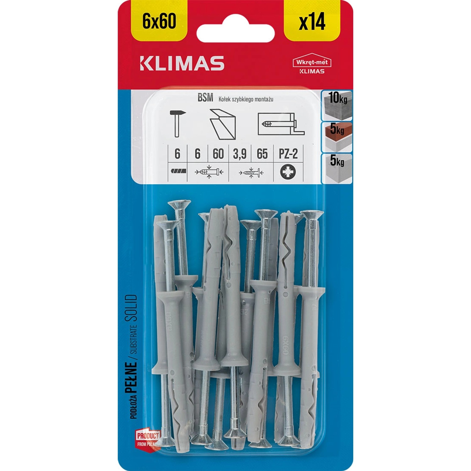 Wkręt-met Kołek wbijany 6 mm x 60 mm