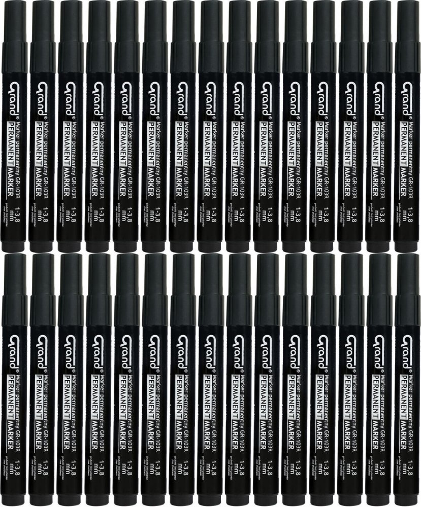 48x Marker permanentny Grand GR-103R, okrągła, czarny