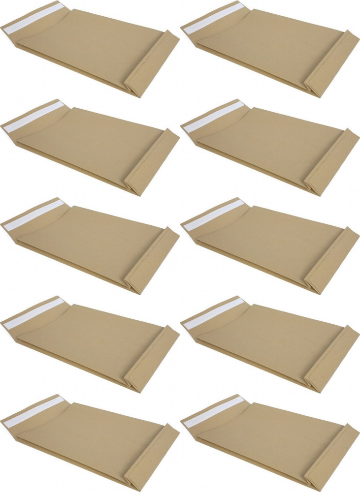 Koperta rozszerzana Rayan, B5, z paskiem HK, 10 sztuk, brązowy