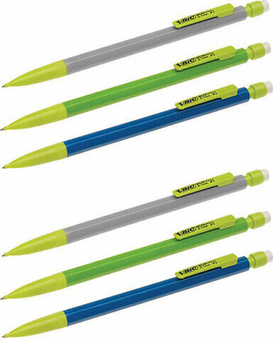 6x Ołówek automatyczny Bic ECOlution Matic Classic, 0.7mm, HB, z gumką, mix kolorów