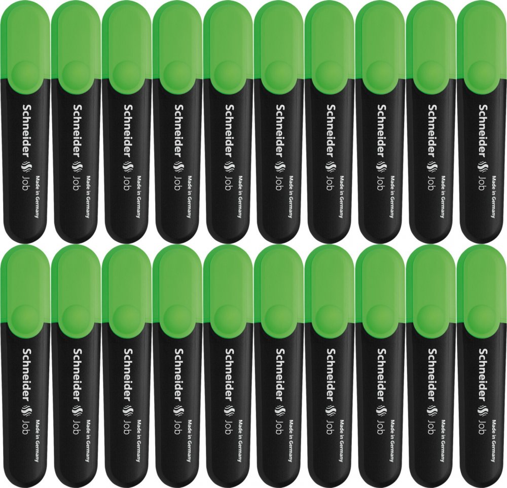 20x Zakreślacz Schneider Job, ścięta, zielony