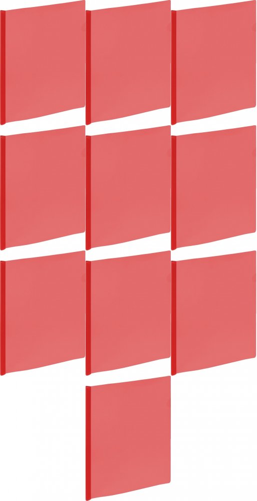 10x Skoroszyt plastikowy bez oczek Grand 9111, zaciskowy, A4, do 40 kartek, czerwony