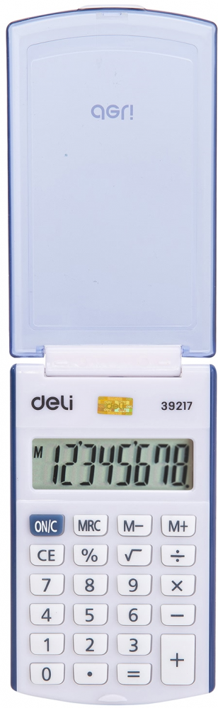 Kalkulator kieszonkowy Deli E39217, 8 cyfr, niebieski