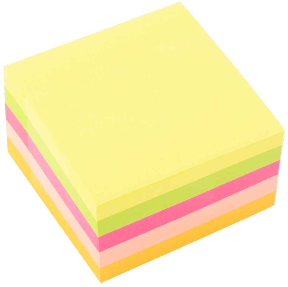 Karteczki samoprzylepne D.Rect, 76x76mm, 400 karteczek, mix kolorów neonowych