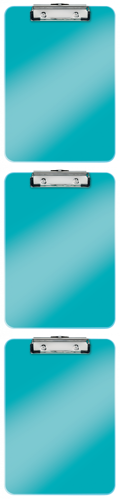 3x Clipboard Leitz Wow, A4, turkusowy