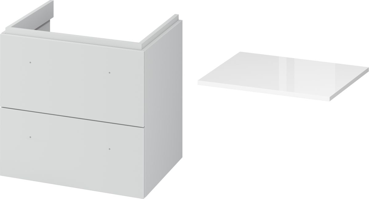 Cersanit Larga zestaw 60 cm szafka podumywalkowa z blatem szary/biały (S932023, S932072)