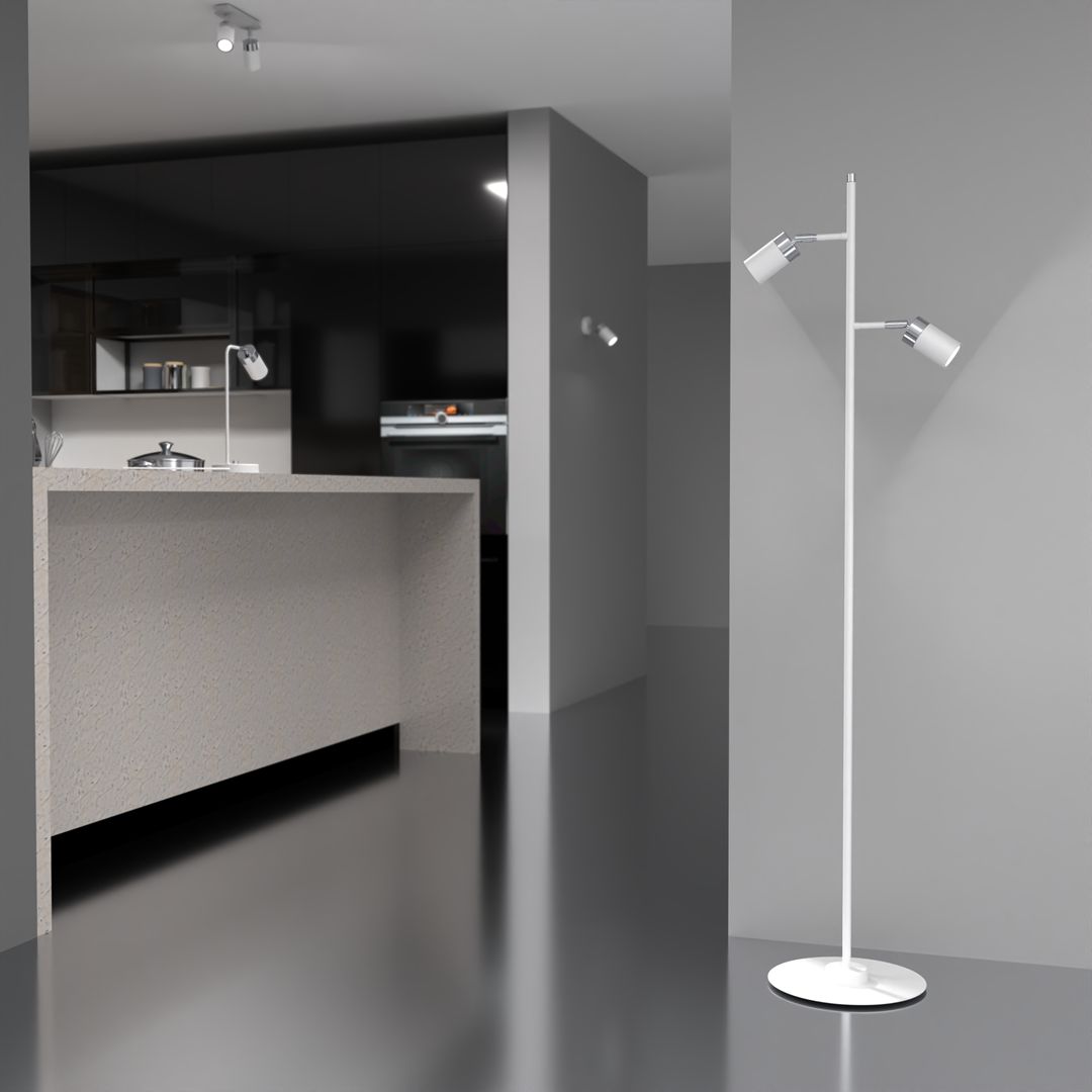 Milagro Joker lampa stojąca 2x40W biała/chrom MLP7752