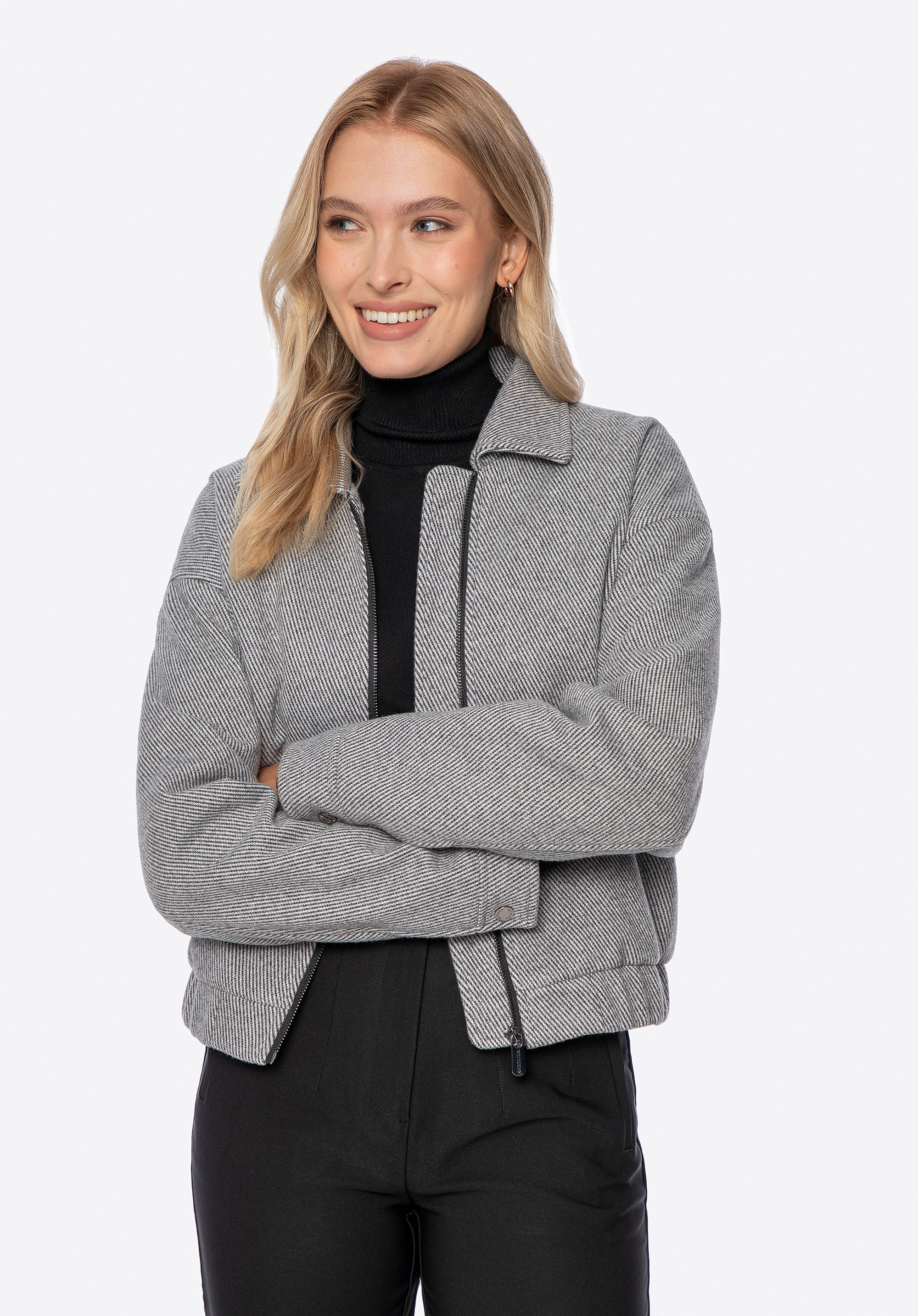 Ocieplana damska bomberka szara