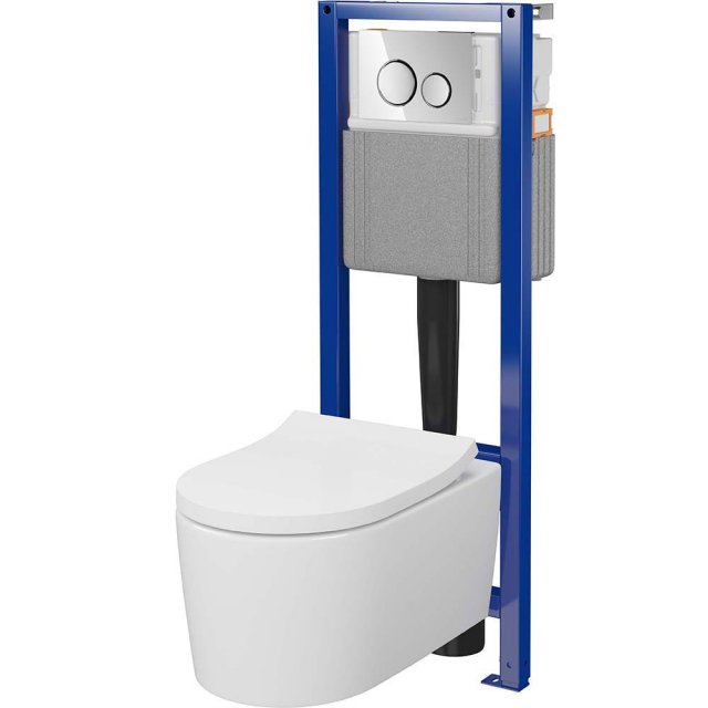 CERSANIT Zestaw podtynkowy SYSTEM 40 mech, miska INVERTO z deską, prz