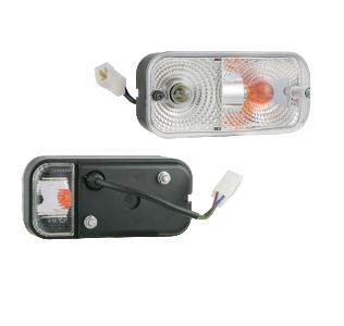 Lampa przednia lewa z kierunkowskazem Zetor 162x77 złącze AMP Faston LA5.39801 Wesem