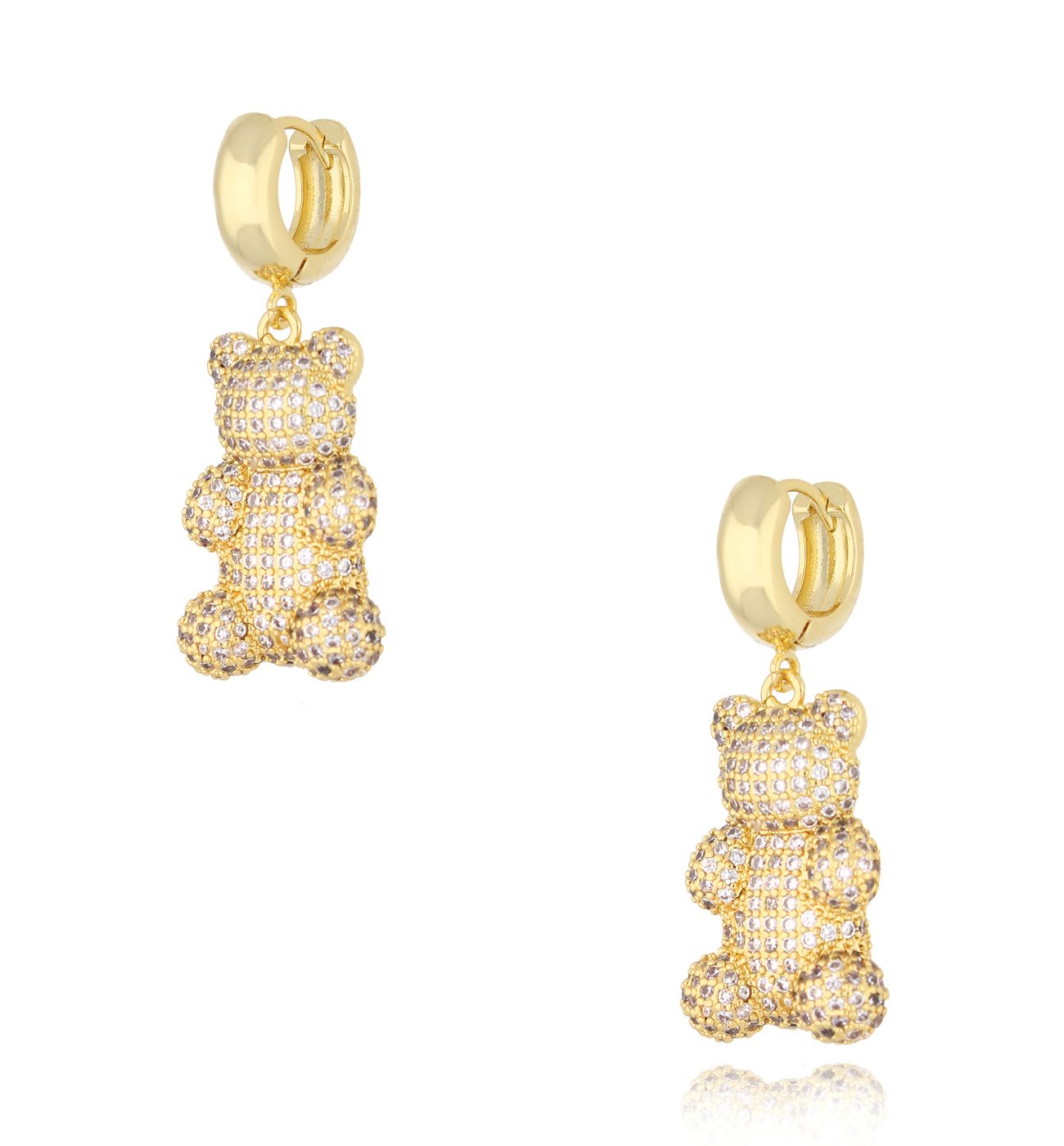 Kolczyki złote z dużymi misiami Bears KSS1458