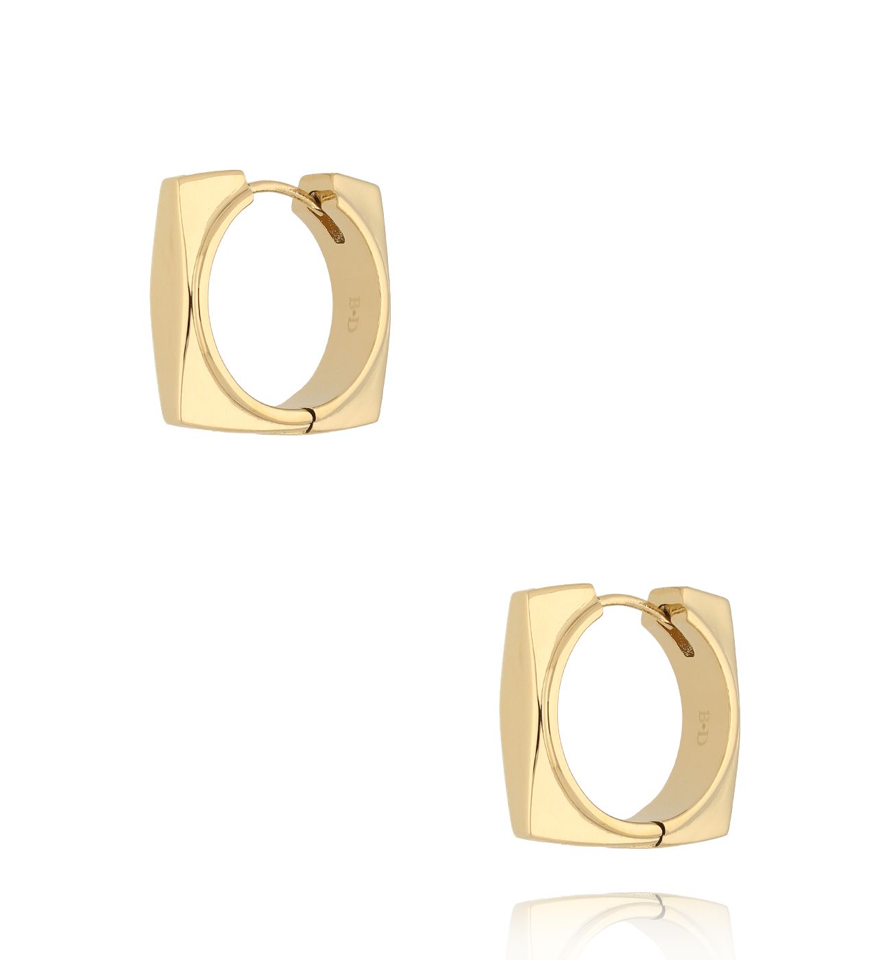 Kolczyki prostokątne złote Click and Go KSA1859