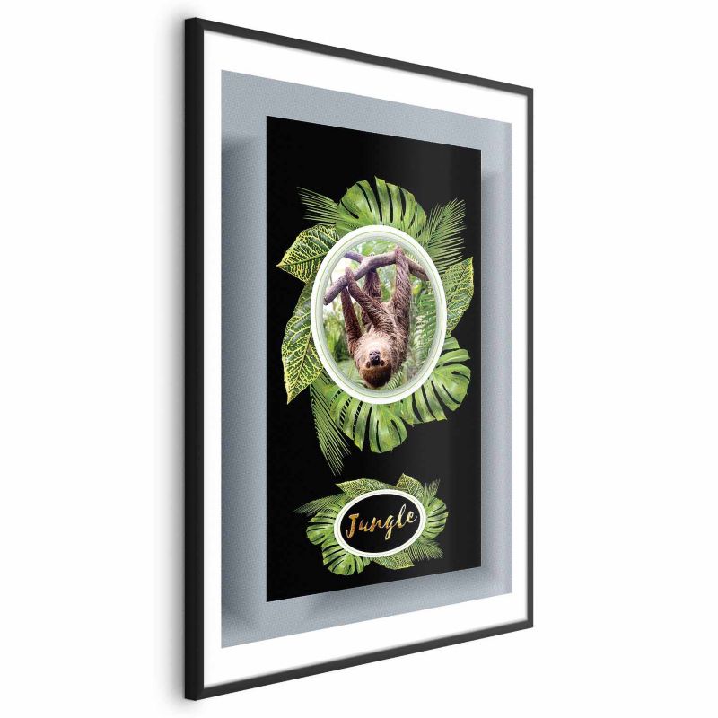 Plakat Artgeist Leniwiec 21x30 cm z ramą czarną 1 szt