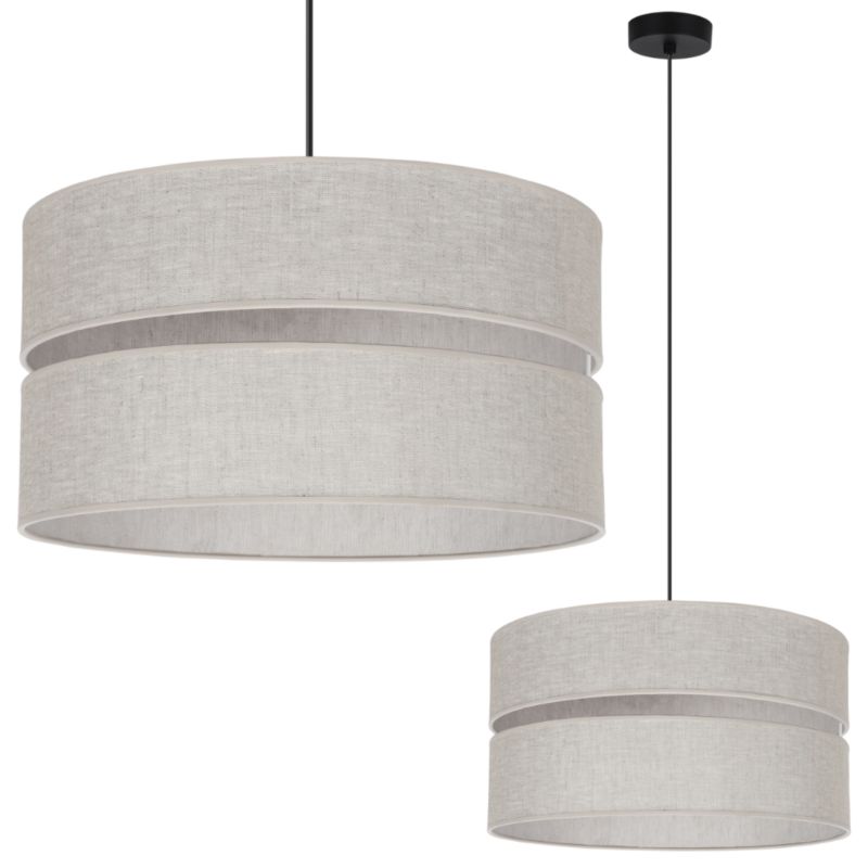 Lampa sufitowa wisząca Light Home LH Len Duo 1x E27 60W czarny/beż 1szt.