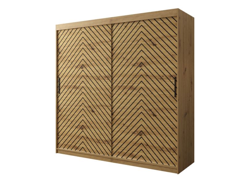 Szafa MIRJAN 24 Jodełka 1 200 dąb artisan + czarny 1 szt.