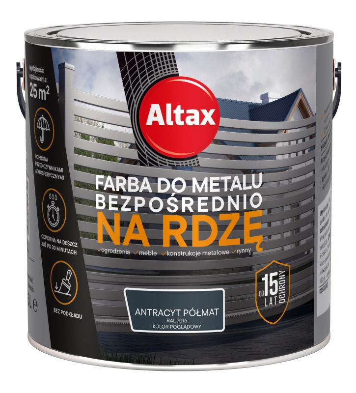 Farba antykorozyjna Altax antracyt półmat 2,5 l