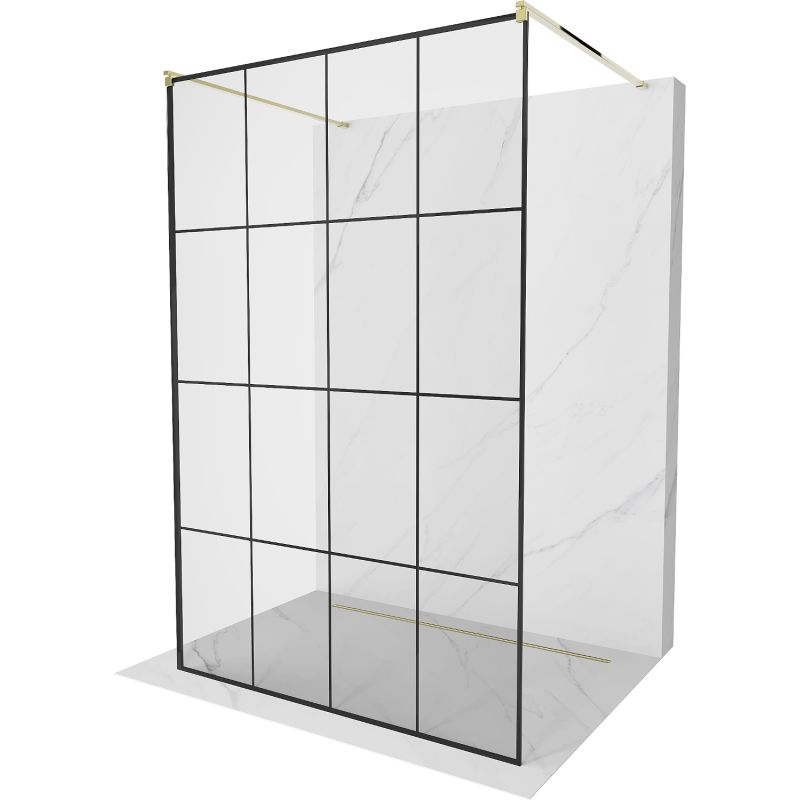 Ścianka prysznicowa Mexen Kioto czarny wzór 140x200 cm 800-140-002-50-77 1 szt.