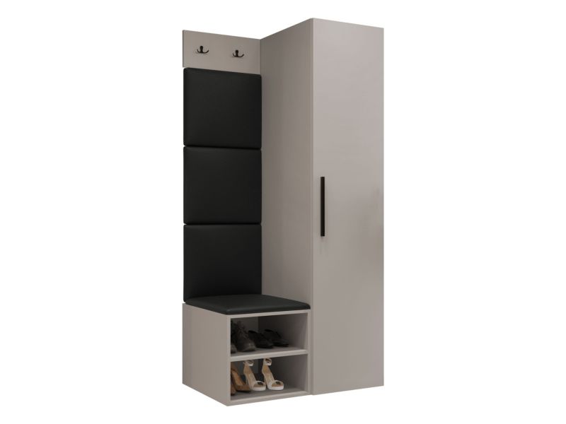 Garderoba MIRJAN 24 Medi III kaszmir + czarna ekoskóra 1 kpl.