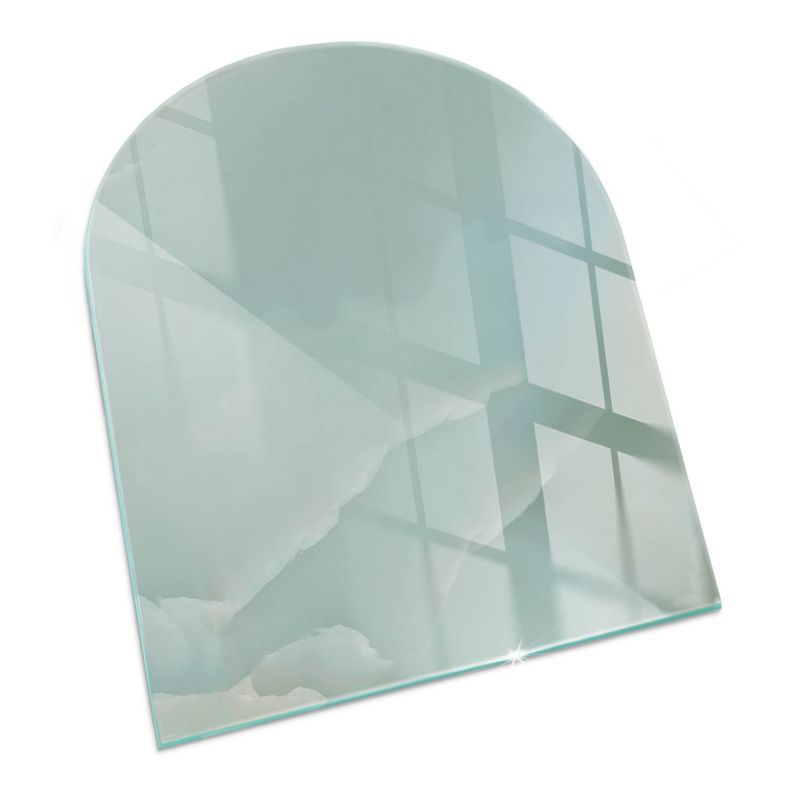 Podkładka szklana półowalna Tulup 80x70 cm Delikatny marmurowy wzór 1 szt.