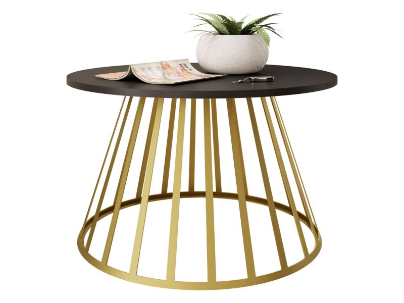 Stolik kawowy na metalowej nodze MIRJAN 24 Mokod złoty/czarny 1 szt.