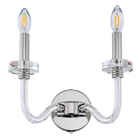 Kinkiet ścienny Nowodvorski Lighting Hampton chromowany przezroczysty 2 x E14 x 40W IP20 wym: 24 x 33 cm - 1 szt.