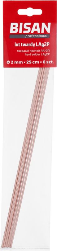 Lut twardy Bisan LAg2P 2 mm x 25 cm 6 szt.