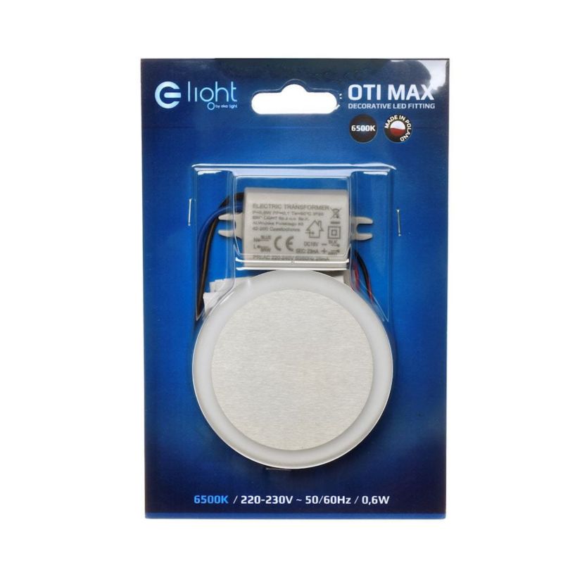 Oprawa oświetleniowa schodowa Eko-Light Oti biało-srebrna LED 0.6W 6500K 15lm IP20 wym: 7 x 2,3 cm okrągła - 1 szt.