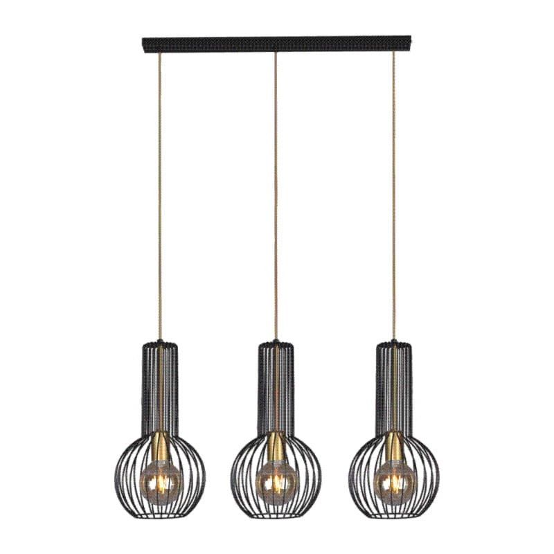 Lampa sufitowa wisząca Kaja Arvi 0981 czarno-złota nowoczesna 3xE27 x 60W 1 szt.