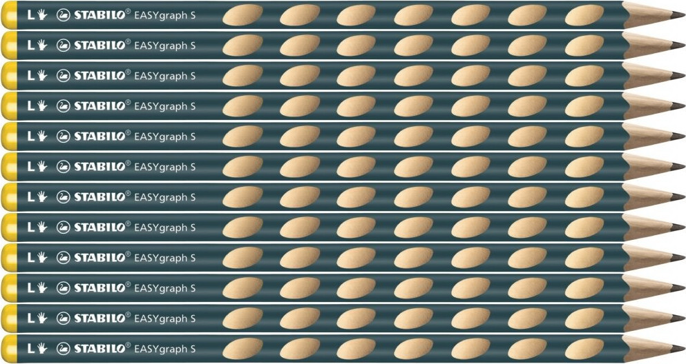 12x Ołówek Stabilo EASYgraph S, HB, cienki, dla leworęcznych, morski