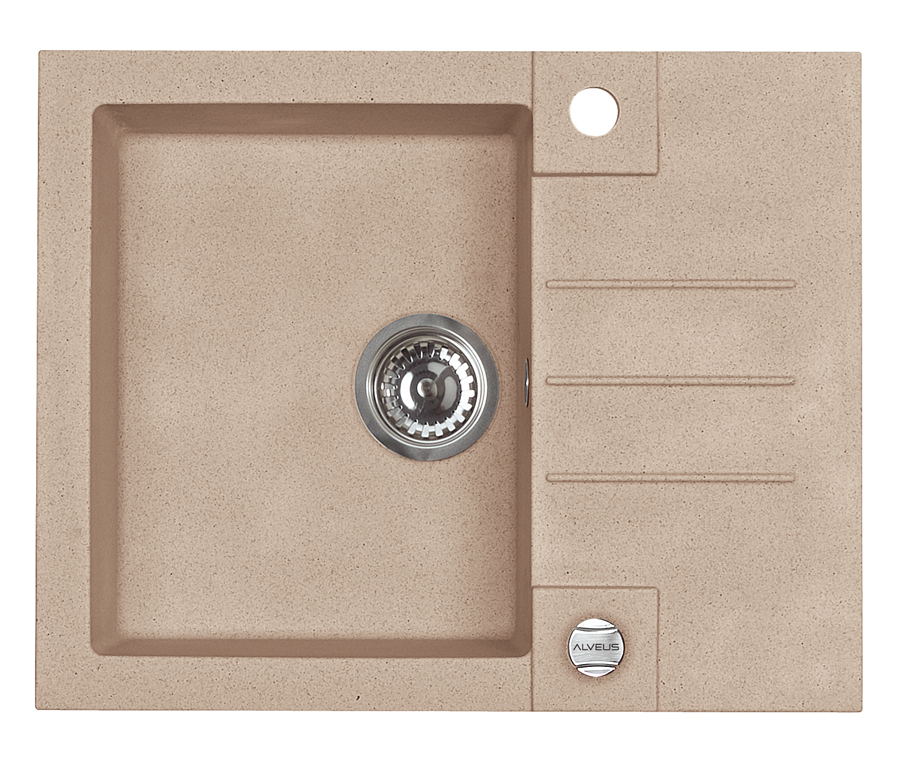 Alveus Rock 30S zlewozmywak granitowy 60x50 cm 1-komorowy beżowy 1213055