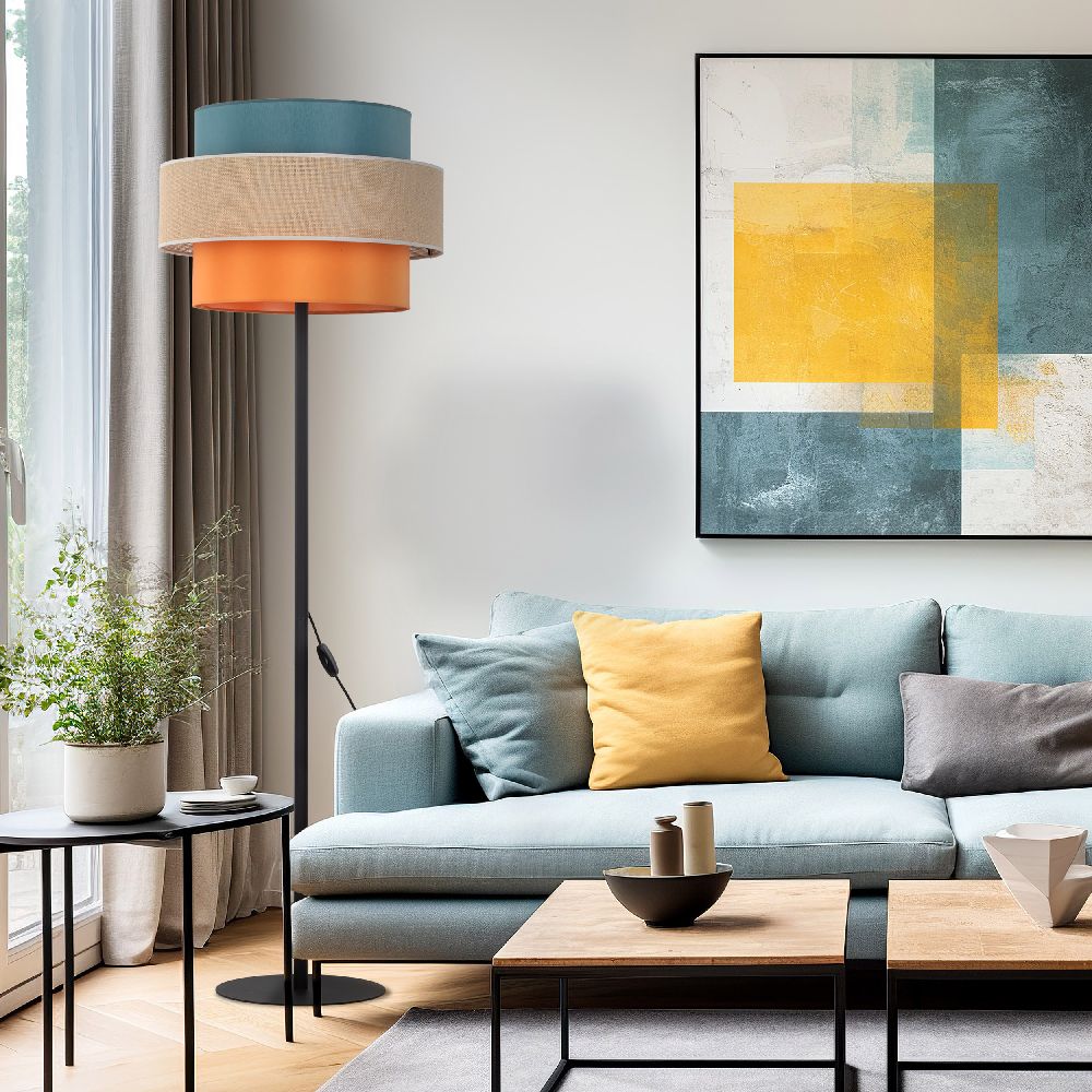 TK Lighting Trio lampa stojąca 1x15 W czarna 6452