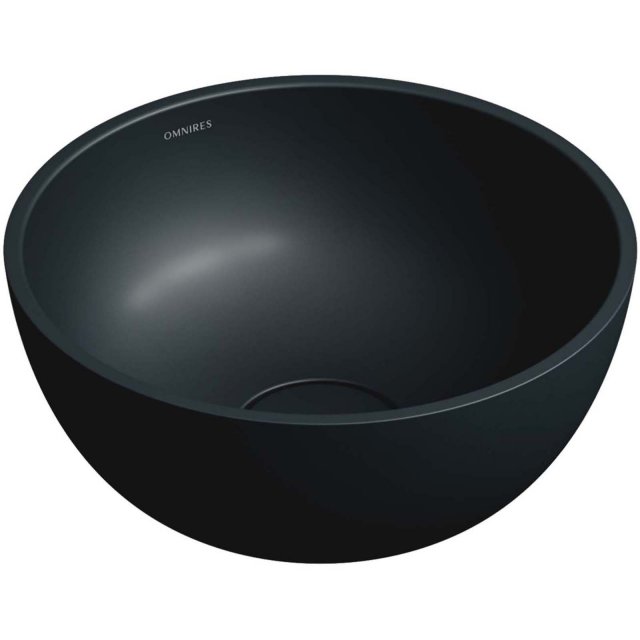 OMNIRES Umywalka nablatowa SHELL M+ black lava mat O35 SHELL350UNBLV