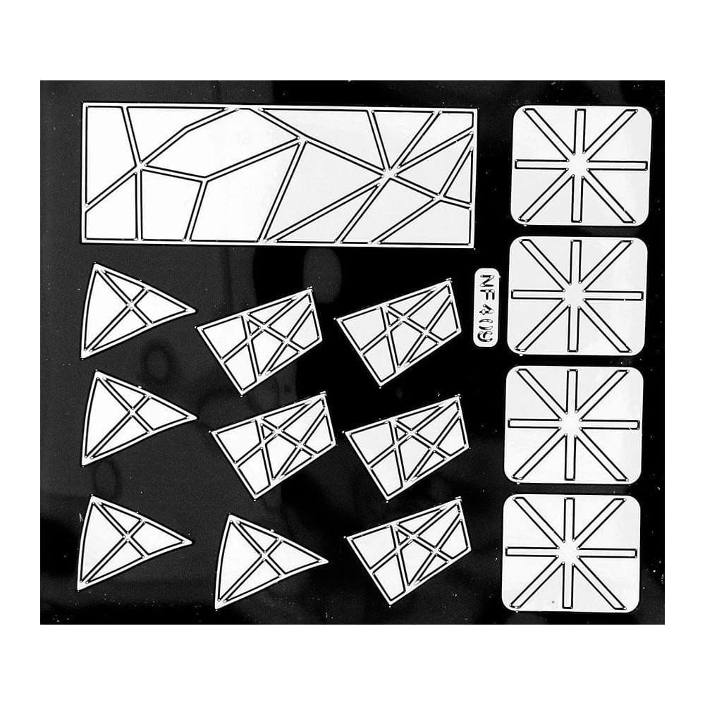 Naklejki do paznokci szablon do malowania wzorów białe Nr nf409