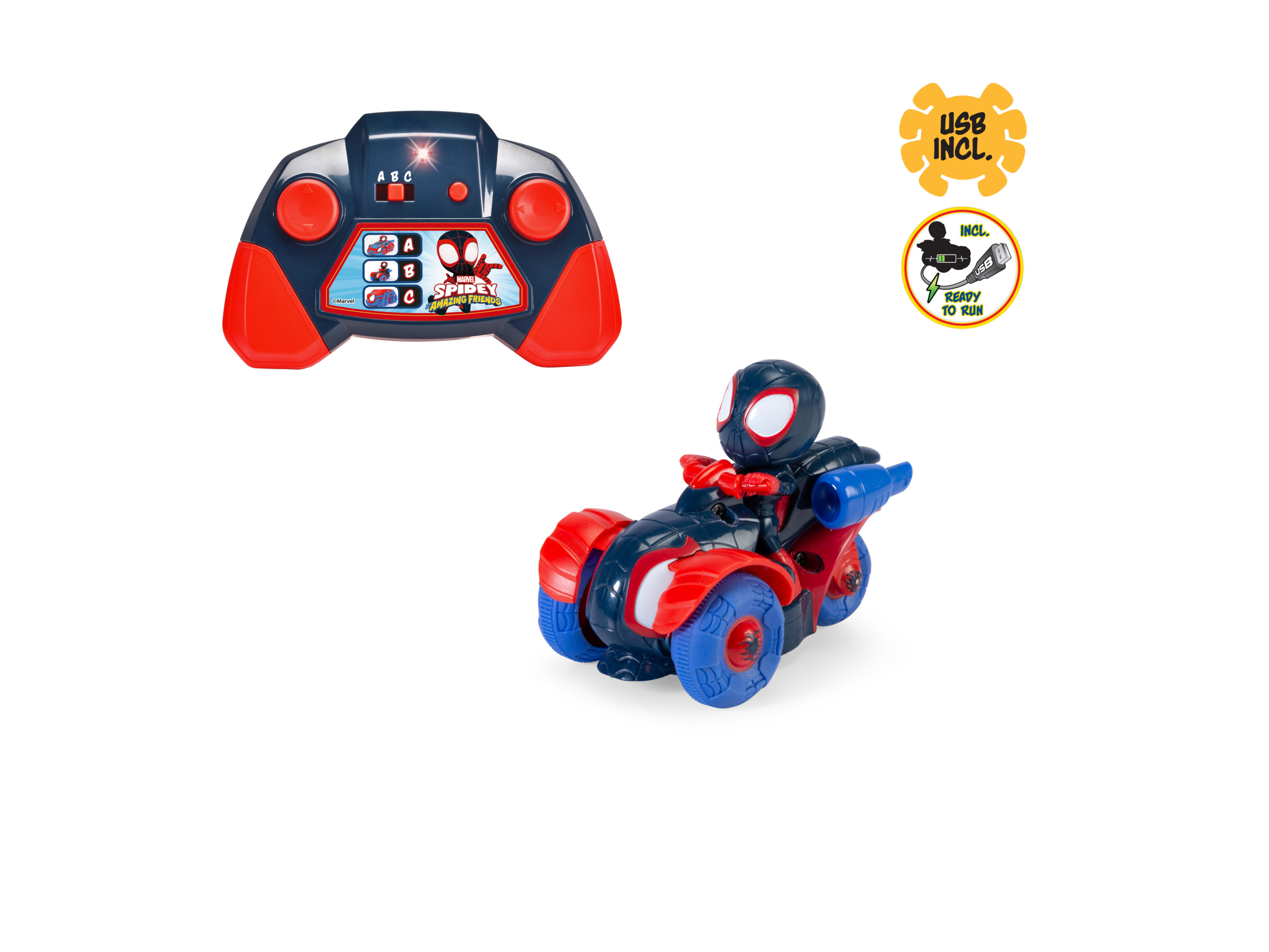 Dickie Zdalnie sterowany Spidey 1:50 Pełzacz RC Spidey 1:50 Pajęczak Miles Techno-Racer