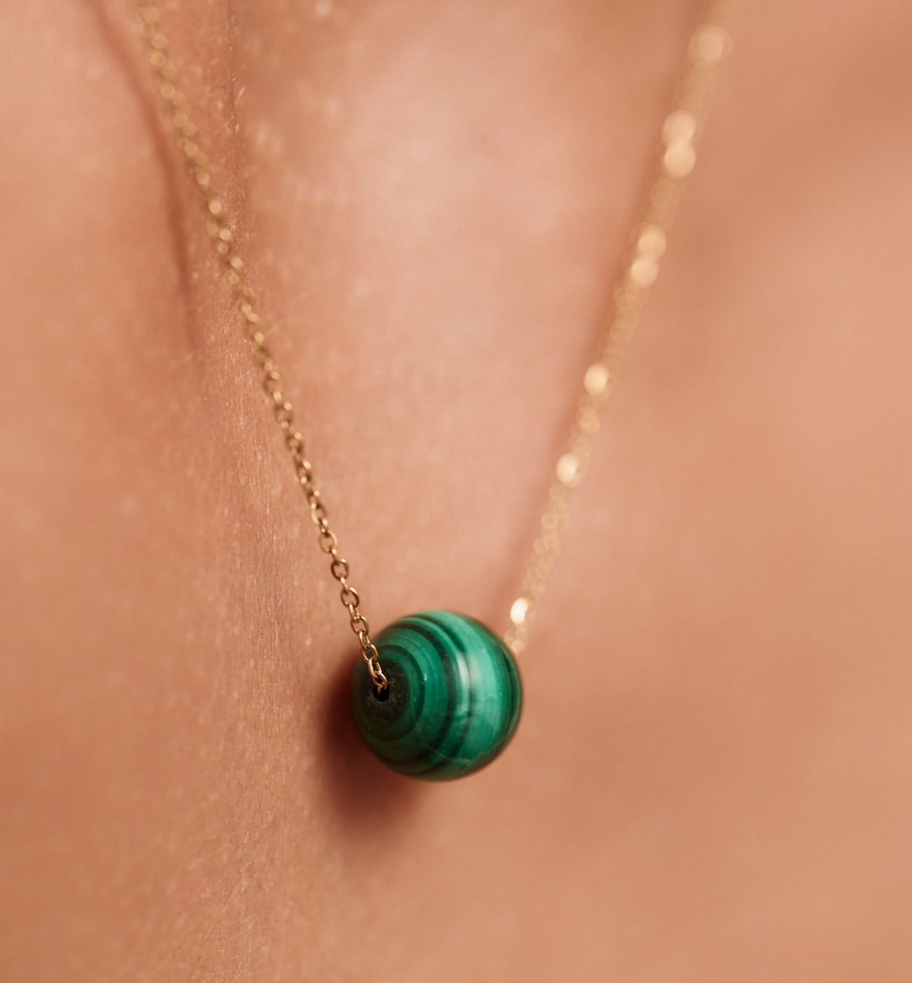 Naszyjnik z malachitem NLB0347