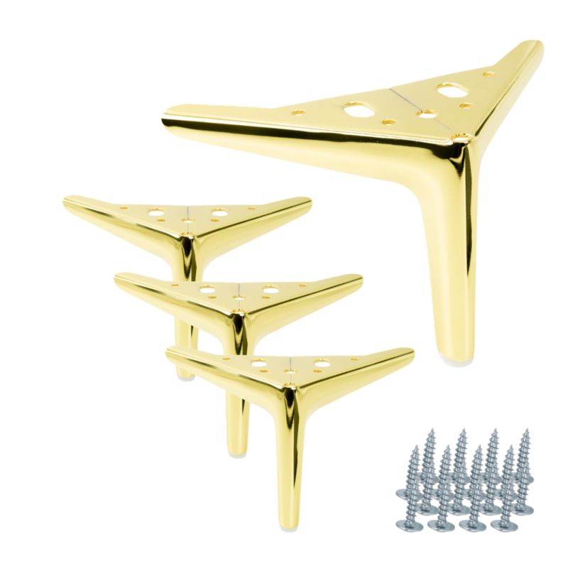 Zestaw noga meblowa B&B Kotwica Elegant złoty chrom wysokość 12 cm 4 szt