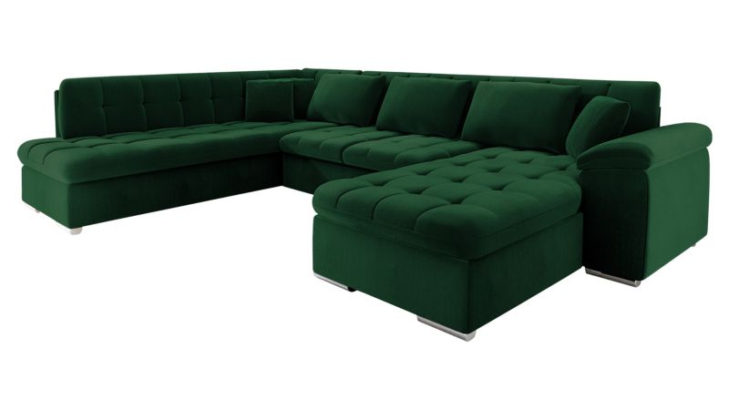 Narożnik z funkcją spania MIRJAN 24 Niko prawy butelkowa zieleń 1 szt.