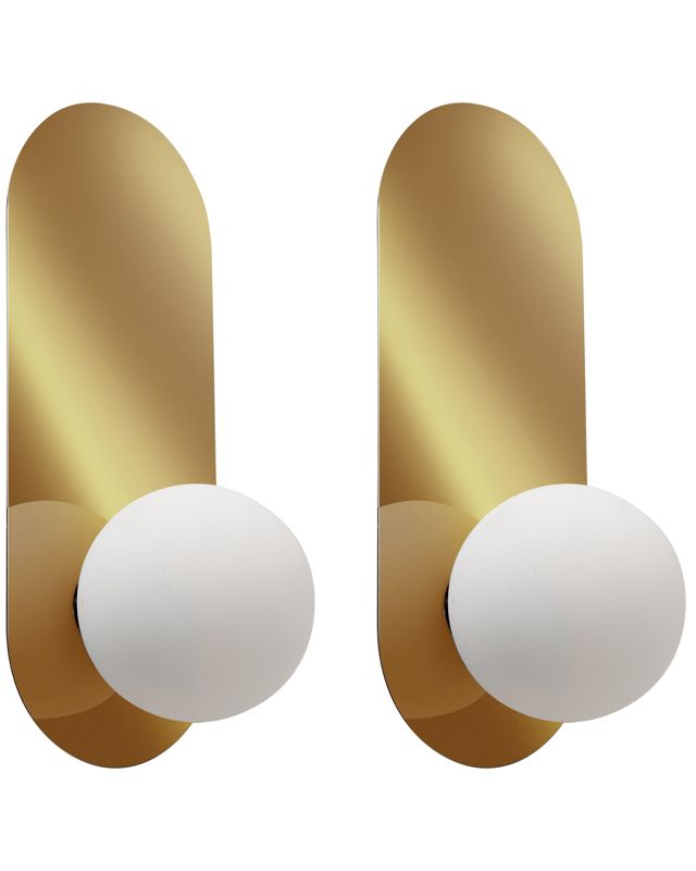 Zestaw 2 lamp ściennych Leisi Szkło Złoty 1 par.