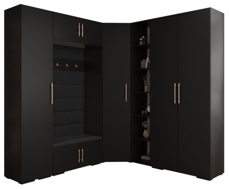Garderoba do przedpokoju Abiks INOVA 3 Z2 czarny+złoty+manila18 1 szt.